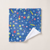 外部空間パターンUFO水彩 バスタオルセット (ウォッシュタオル)