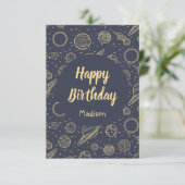 外部空間パーソナライズされた誕生日カード サンキューカード (スタンド正面)