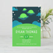 外部空間子供の誕生日パーティの招待状 招待状 (スタンド正面)