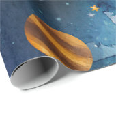 外部空間子供の誕生日水カラー ラッピングペーパー (ロールコーナー)