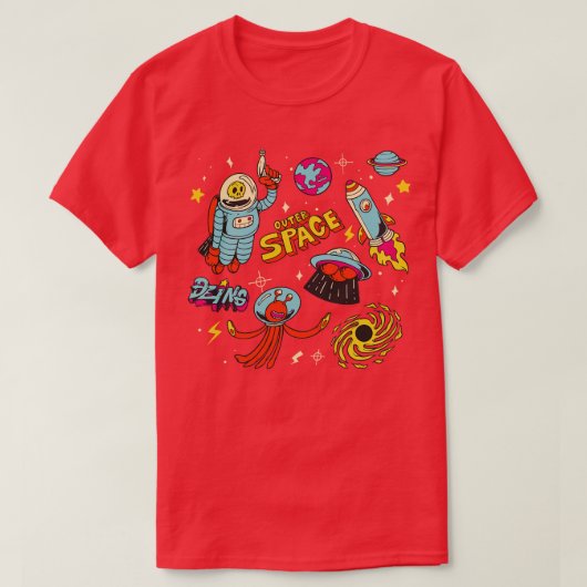 外部空間手書き Tシャツ (デザイン正面)