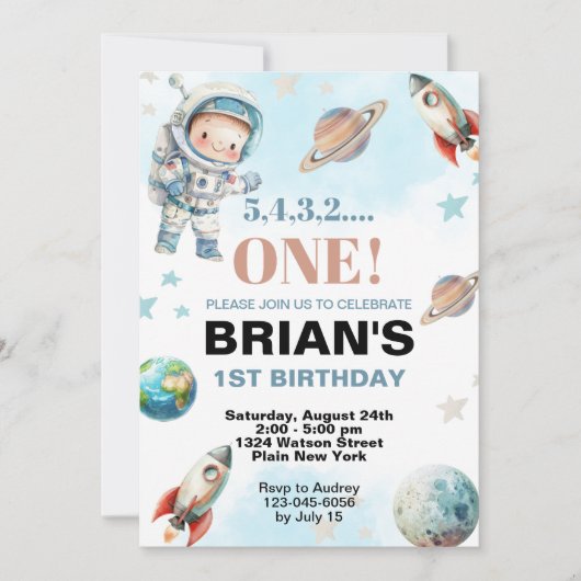 外部空間最初の誕生日 招待状 (正面)