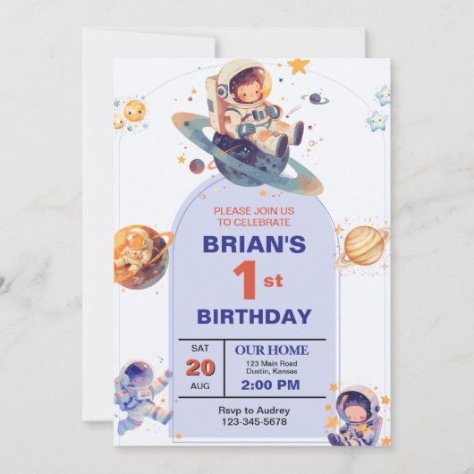 外部空間最初の誕生日 招待状 (正面)