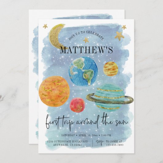 外部空間最初の誕生日 招待状 (正面/裏面)