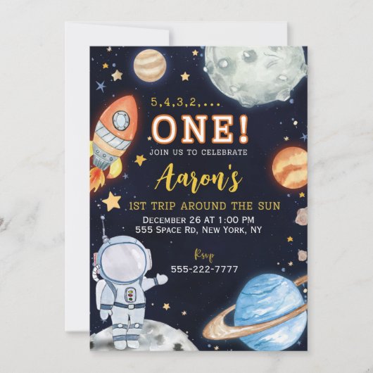 外部空間最初の誕生日 招待状 (正面)