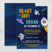 外部空間誕生日招待状 招待状 (正面/裏面)