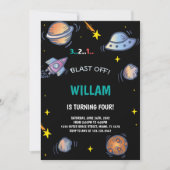 外部空間誕生日招待状 招待状 (正面)