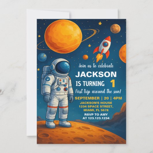 外部空間誕生日招待状 招待状 (正面)