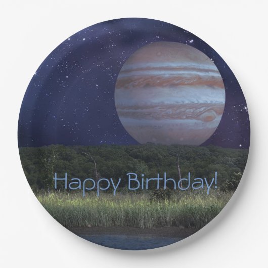 外部空間誕生日 ペーパープレート (正面)