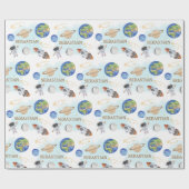 外部空間誕生日 ラッピングペーパー (フラット)