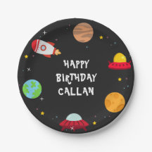 外部空間誕生日Bash紙プレート