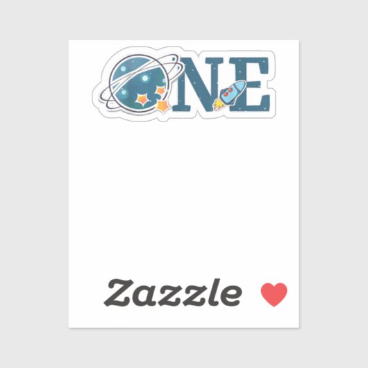 外部空間1年の古い誕生日グラフィック1番目の誕生日 シール (シート)