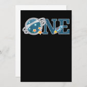 外部空間1年の古い誕生日グラフィック1番目の誕生日 セーブザデート (正面/裏面)