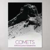 外部空間，システ太陽のム，コスモス，彗星， 67P 箔ポスター (正面)