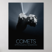 外部空間，システ太陽のム，コスモス，彗星， 67P 箔ポスター (正面)