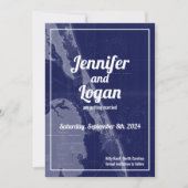 外部銀行OBXヴィンテージマップ日付の結婚保存 招待状 (正面)