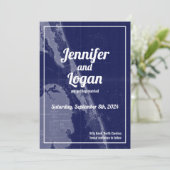 外部銀行OBXヴィンテージマップ日付の結婚保存 招待状 (スタンド正面)