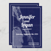 外部銀行OBXヴィンテージマップ日付の結婚保存 招待状 (正面/裏面)