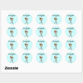 外野手ガールズ 野球Tシャツ&ギフト ラウンドシール (シート)