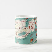 外銀の地図図解入りの、写真付きのマグカップ コーヒーマグカップ (中央)