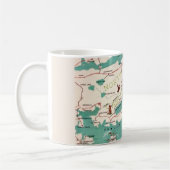 外銀の地図図解入りの、写真付きのマグカップ コーヒーマグカップ (左)