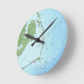 外銀の地図 ラウンド壁時計 (傾斜)