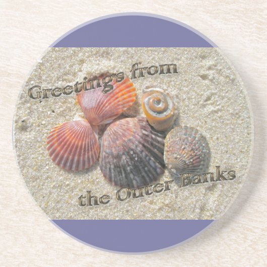 外銀の貝殻からの挨拶 コースター (正面)