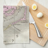 外銀行およびノースカロライナの東の地図(1827年) キッチンタオル (四つ折り)