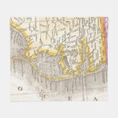 外銀行(1818年)のヴィンテージの地図 フリースブランケット (正面(横))