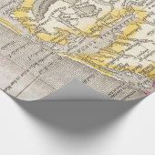 外銀行(1818年)のヴィンテージの地図 ラッピングペーパー (コーナー)