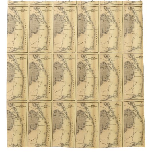 外銀行(1862年)のヴィンテージの地図 シャワーカーテン (正面)