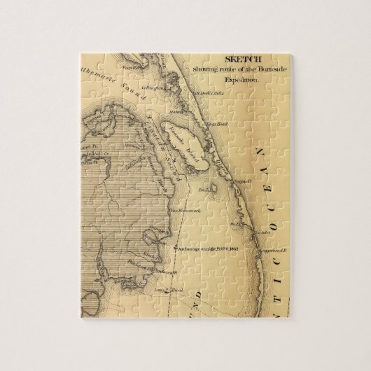 外銀行(1862年)のヴィンテージの地図 ジグソーパズル (縦)