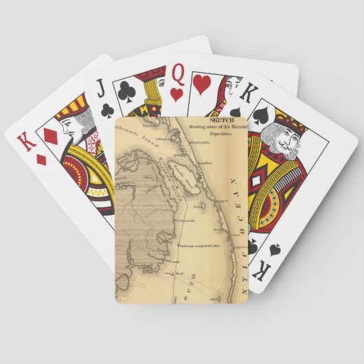 外銀行(1862年)のヴィンテージの地図 トランプ (裏面)