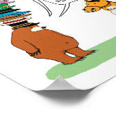 多おもしろいくの帽子をかぶったクマ ポスター (角)