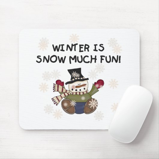 多くのおもしろいは雪が降ります マウスパッド (マウス)