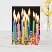 多くのお誕生日ケーキキャンドル カード (黄色い花)