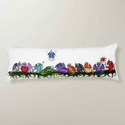 多くのかわいいドラゴンの体の枕 ボディピロー (裏面)
