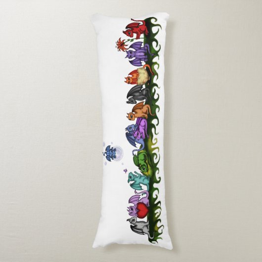 多くのかわいいドラゴンの体の枕 ボディピロー (正面縦)