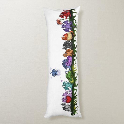 多くのかわいいドラゴンの体の枕 ボディピロー (裏面 (縦))