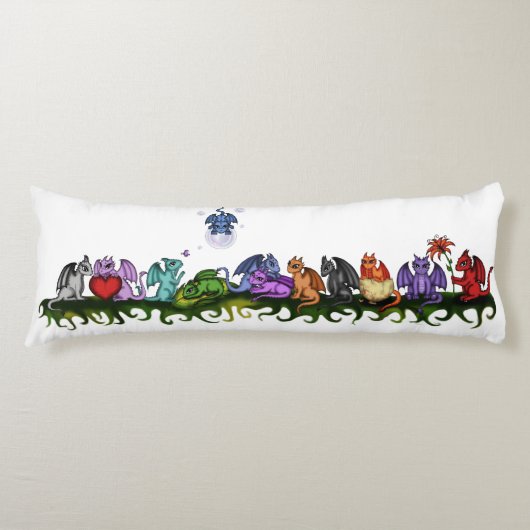 多くのかわいいドラゴンの体の枕 ボディピロー (正面)