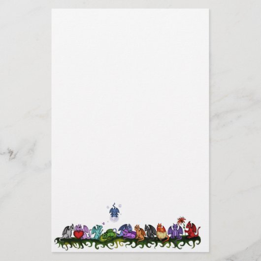 多くのかわいいドラゴン 便箋 (正面)