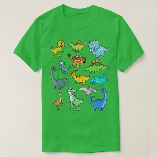 多くのかわいい恐竜 Tシャツ (デザイン正面)