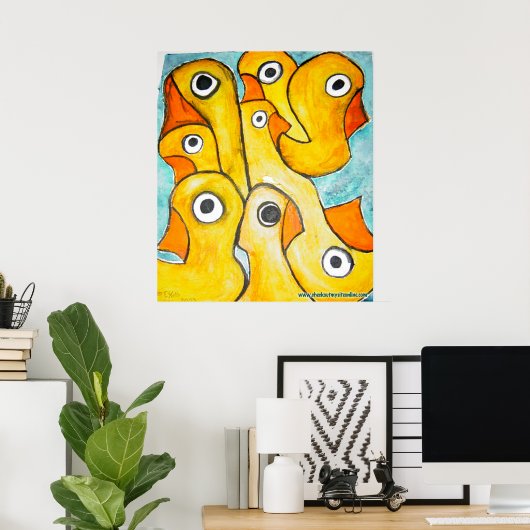 多くのアヒル ポスター (ホームオフィス)