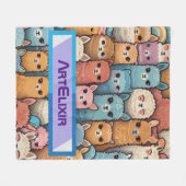 多くのアルパカラマ フリースブランケット (正面(横))