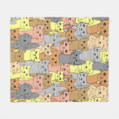 多くのイエローキャッツデザインフリースブランケット フリースブランケット (正面(横))