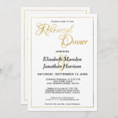 多くのウォーターバイブルエレガント金ゴールドリハーサル夕食会 招待状 (正面/裏面)