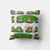 多くのカエルプリント クッション (裏面)