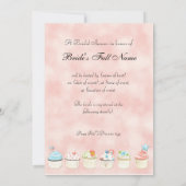 多くのカップケーキ、ブライダル·シャワーの招待 招待状 (裏面)