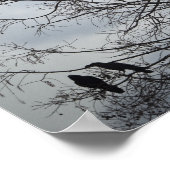 多くのカラスが休む木 ポスター (角)