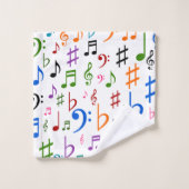 多くのカラフルな音楽ノートおよび記号タオルセット バスタオルセット (ウォッシュタオル)